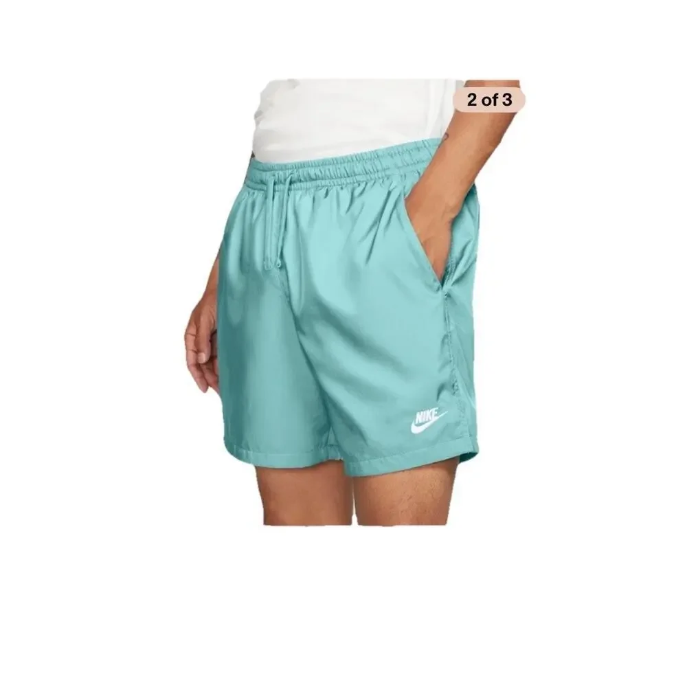 Nike‎ Sportswear Shorts Men’s Sz L New Blue Logo Standard Fit Mid-Thigh 6in